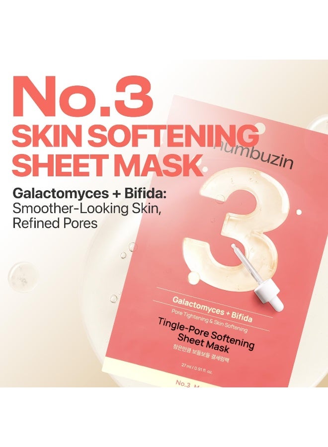 No.3 Sheet Mask | 5 Sheets | Tingle-Pore Softening Sheet Mask | Pore Minimizing, Skin Softening Face Mask with Bifidax | Hydrates, Smooths Rough, Bumpy Skin, Improves Glow | Korean Skincare - image 2
