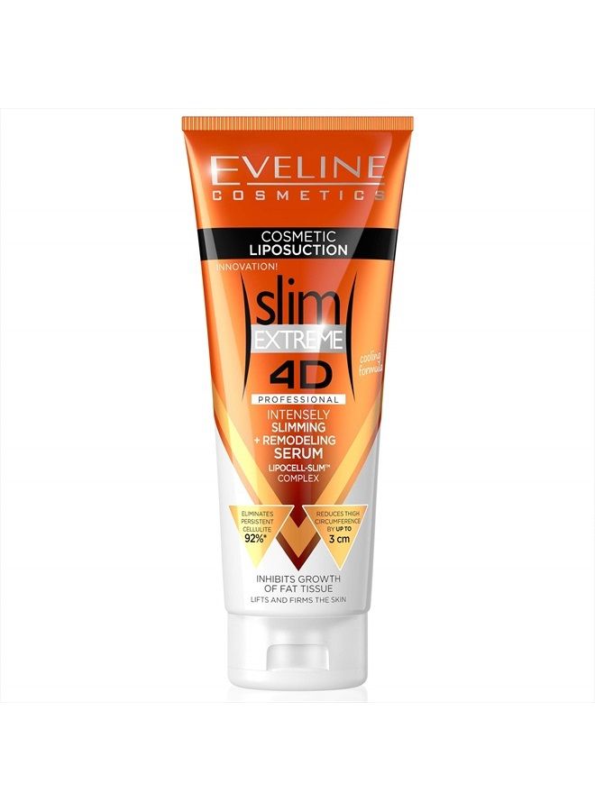 Eveline Slim Extreme 4D Liposuction Body Serum, Firming Body Lotion for Women and Men and Body Sculpting Cellulite Workout Cream