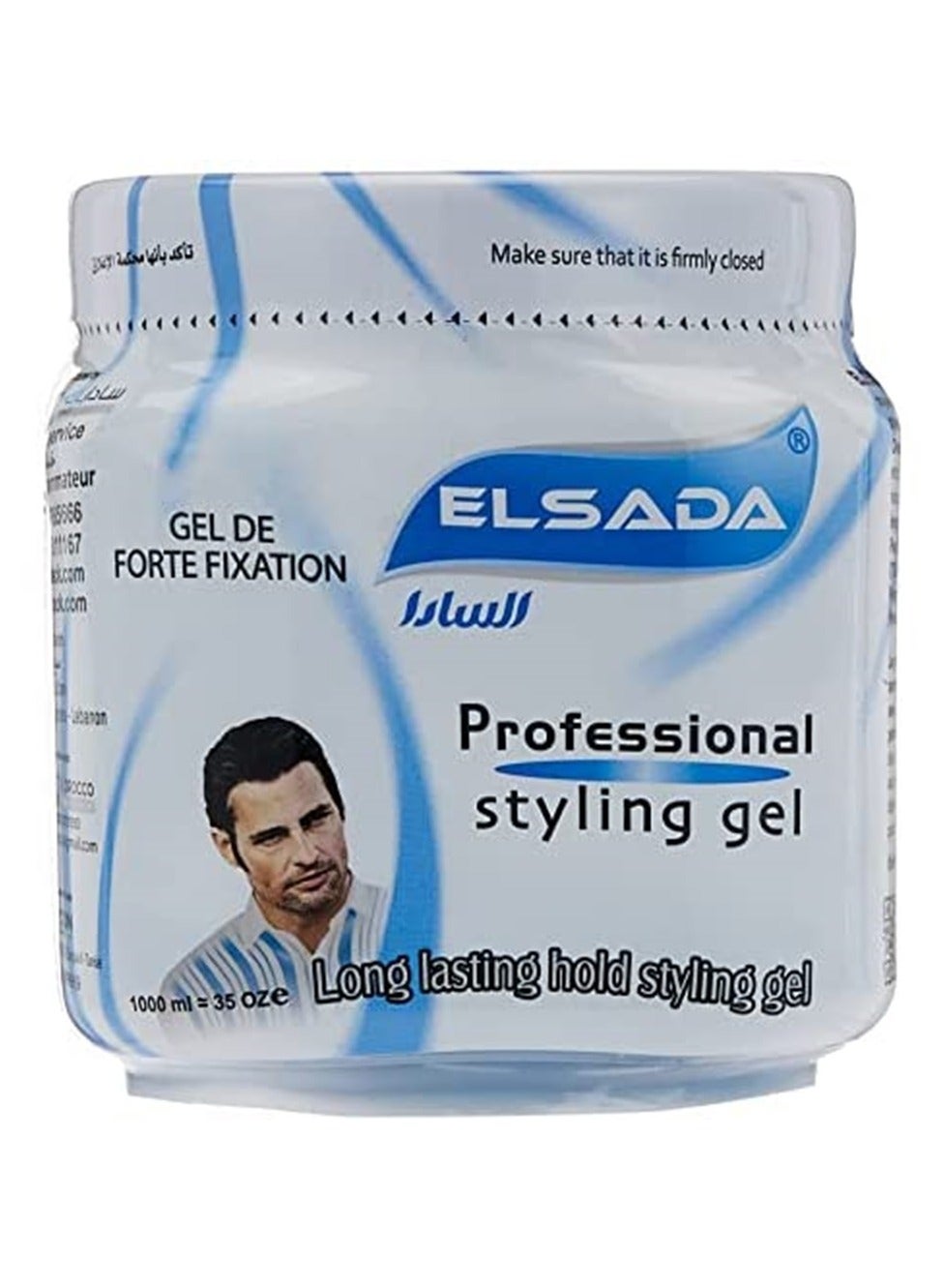 EL SADA Long Lasting Hair Styling Gel: Premium Hold and Shine in a 1-Liter Blue Bottle