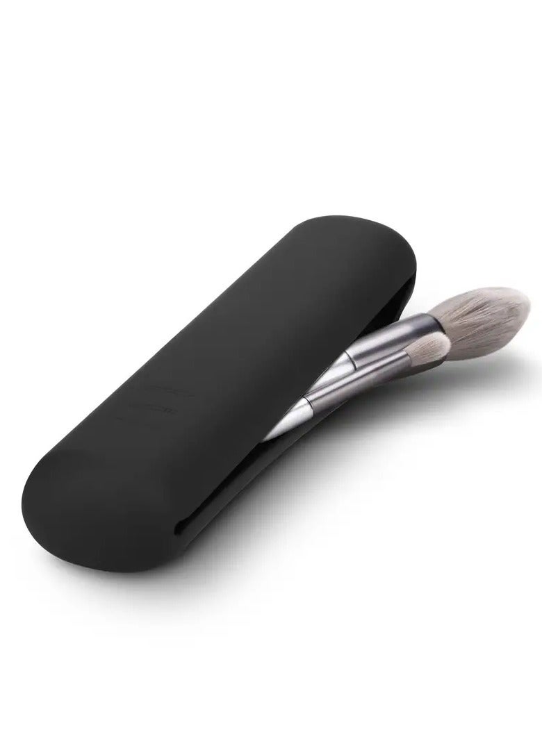 Travel Makeuo Brush Holder Silicon Trendy and Portable Cosmetic Face Brushes Holder Soft and Sleek Makeup Tools Organizer for Travel