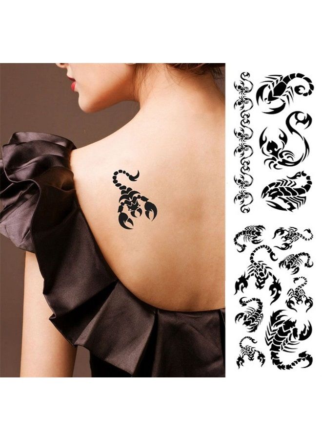Black Bracelets Scorpion Totem Tattoo Stickers Temporary Tattoos Fake Tattoos 4 Sheets