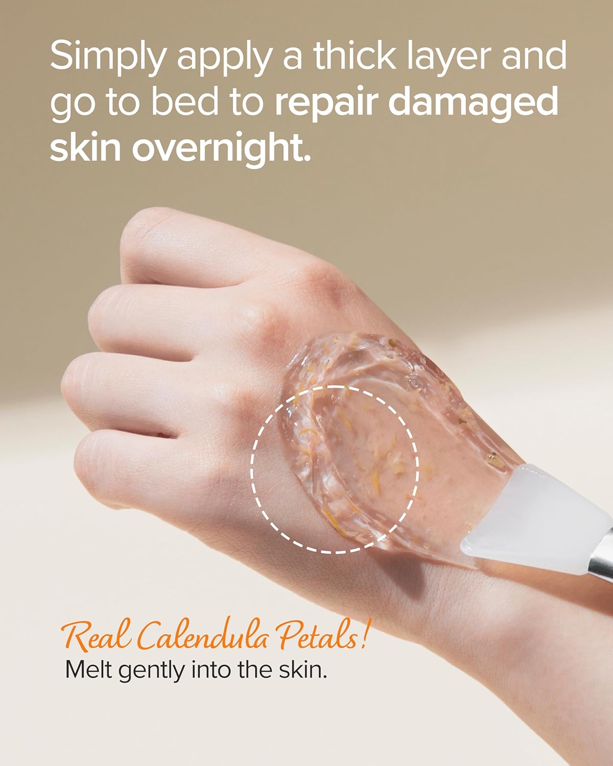 Vegan Calendula Peptide Ageless Sleeping Mask - Overnight Hydration Face Gel Mask - image 5