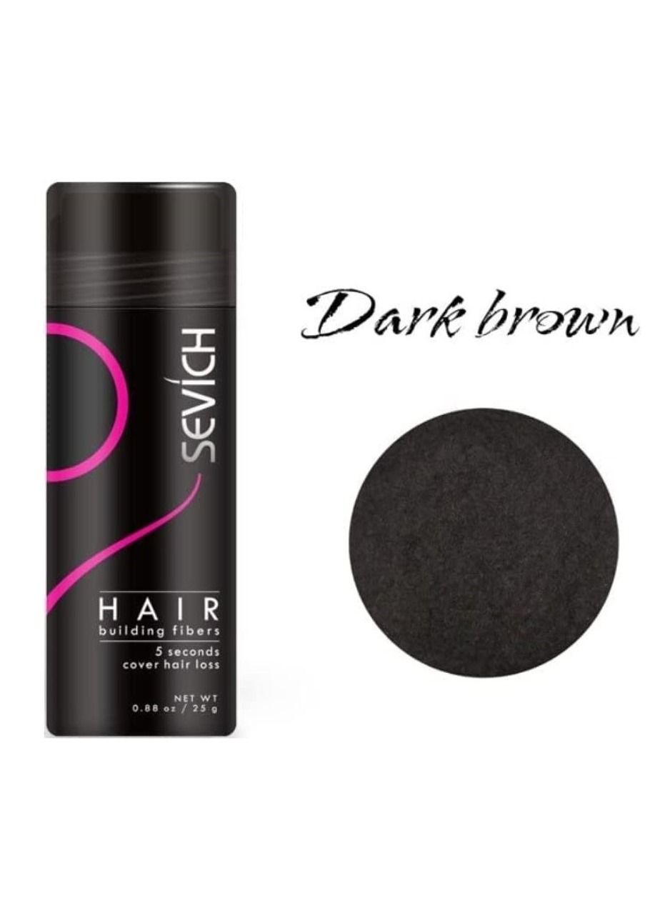 Hair Building Fibers Instant Remedy for Hair Loss Hair Fiber Powder For Thinning Hair & Bald Spots Hair Concealer Powder For Women & Men 25g (Dark Brown)
