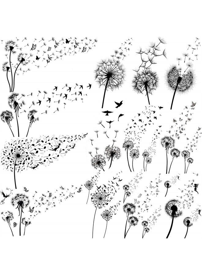 13 Sheets Beautiful Dandelion Temporary Tattoos For Women Realistic Flying Dandelion Birds Butterfly Fake Tattoos Flowers For Girls Kids Hand Wrist Neck Decoration Temp Tatoos Temporary Sticker
