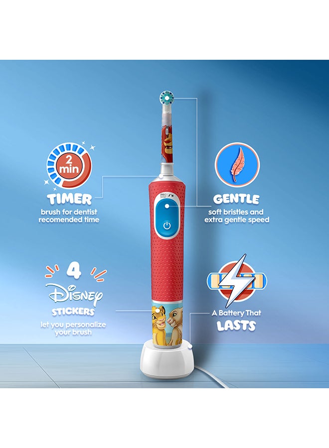 Vitality 300 Kids Disney The Lion King Rechargeable Toothbrush, 3+ Years, Extra Sensitive Mode Brush Head, 2 Cleaning Modes - D103.413.2K - image 2