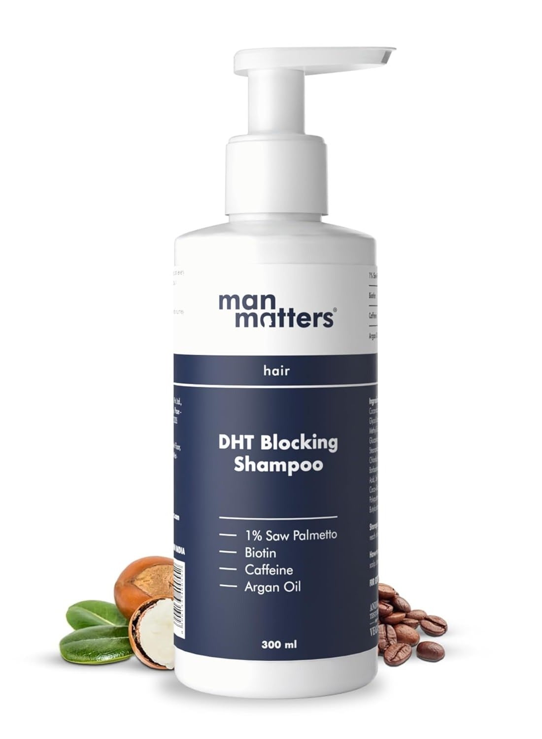 Dht Blocking Anti Hair Fall Shampoo, Reduces Hair Fall, Strengthen Hair, With Power Of Caffeine, Saw Palmetto, Argan Oil, & Biotin | 300ml