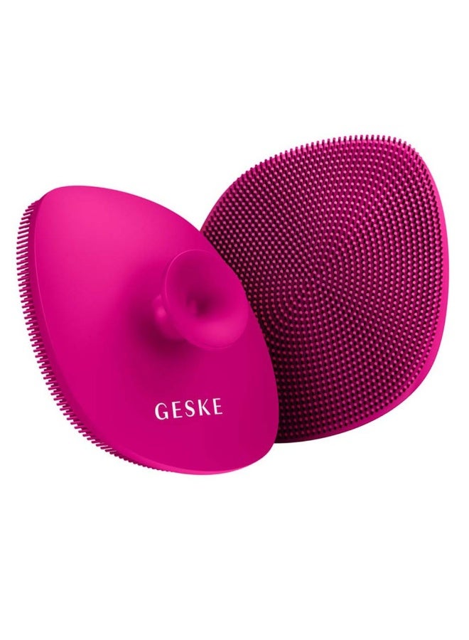 SmartAppGuided 4-in-1 Silicone Facial Cleansing Brush In Magenta Color