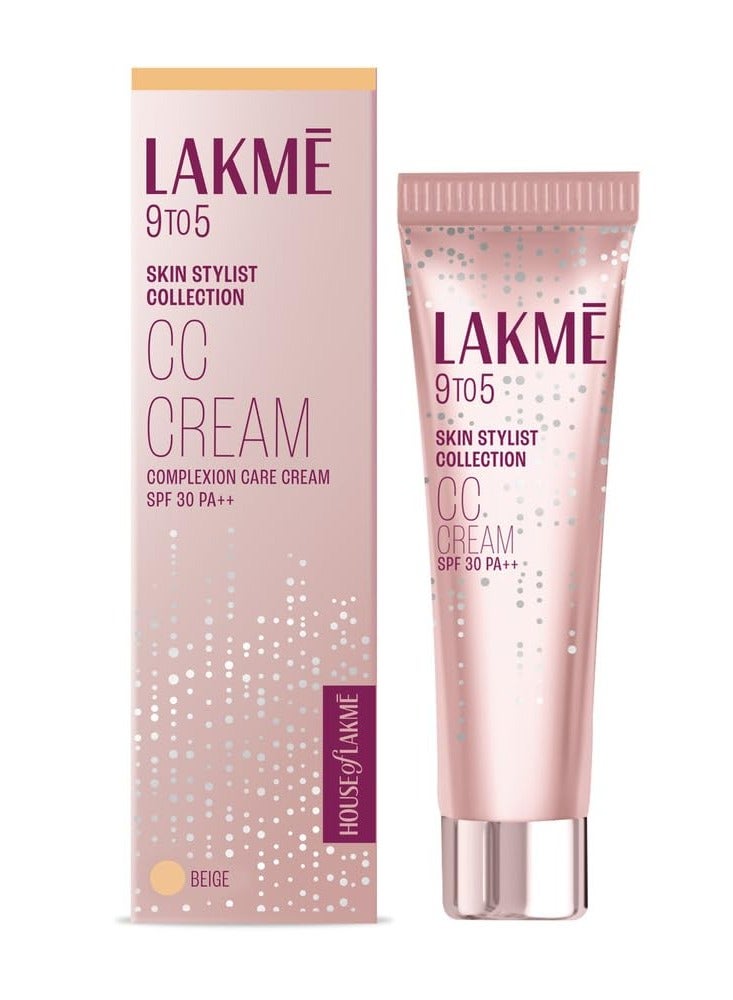 Lakme 9 To 5 Complexion Care Face CC Cream Beige SPF 30 Conceals Dark Spots and Blemishes 30 g (Packaging may vary)