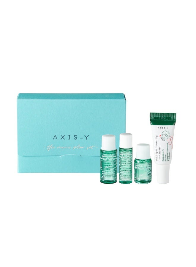 AXIS-Y The Mini Glow Set
- Quinoa One-Step balanced Gel Cleanser (8ml)
- Daily Purifying Treatment Toner (5ml)
- Artichoke Intensive Skin Barrier Ampoule (5ml)
- Dark Spot Correcting Glow Serum (5ml)
- AXIS-Y Sticker & AXIS-Y Gift Card