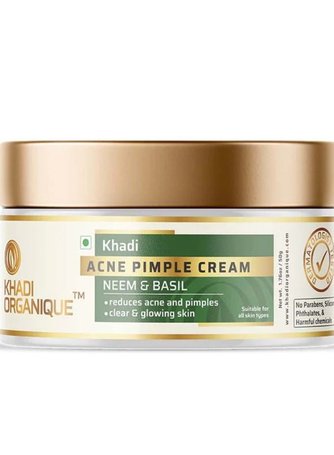 Khadi Organique Neem & Basil Acne Pimple Cream 50gm
