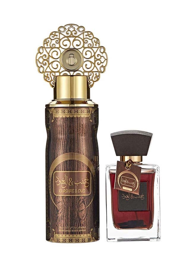 Khashab And Oud Aswad EDP 100Ml With spray Set 200Ml