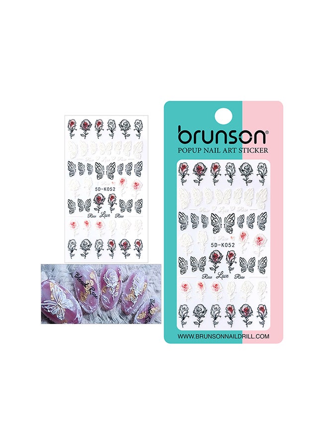 5D Flower Decals Exquisite Self Adhesive Nail Art Decoration Stickers 5D-k52