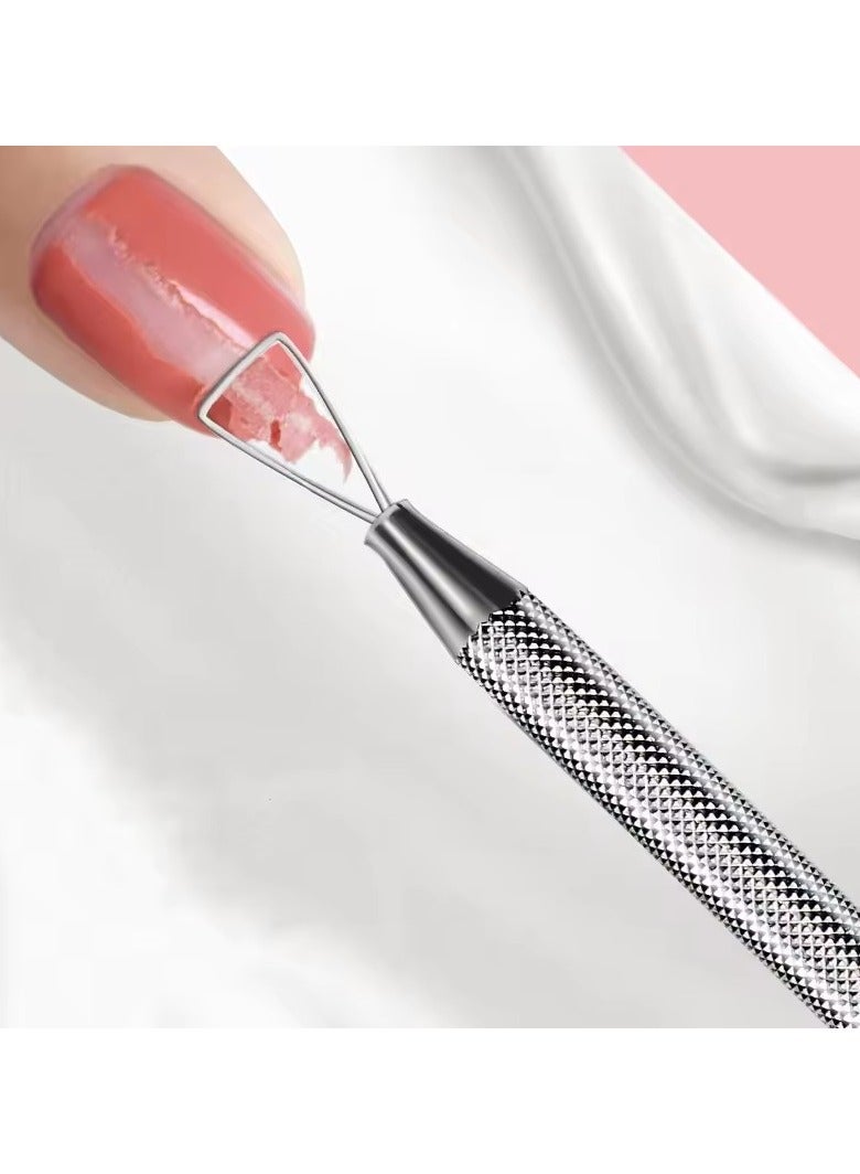 Stainless Steel Nail Peeler Nail Art Polish UV Gel Remover Triangle Stick Rod Pusher Nail Art Tool For Manicure And Pedicure