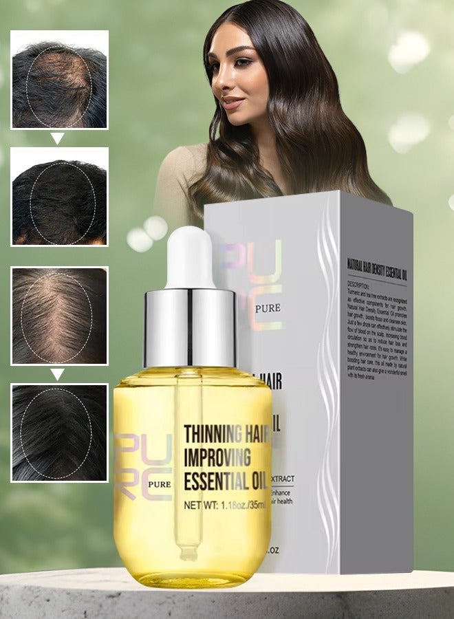 Thinning Hair Improving Essential Oil Hair Density Serum for Hair Growth Promotes Thicker Healthier Rapid Hair Growth Serum for Men and Women Hair Regrowth Essential Oil 35ml