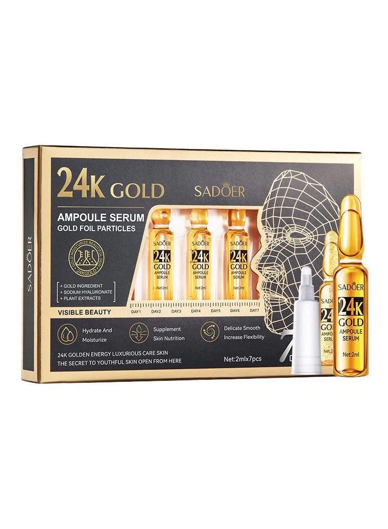 24K GOLD ampoule serum moisturizer brighten skin secret youthful 2ml. x 7 pcs.