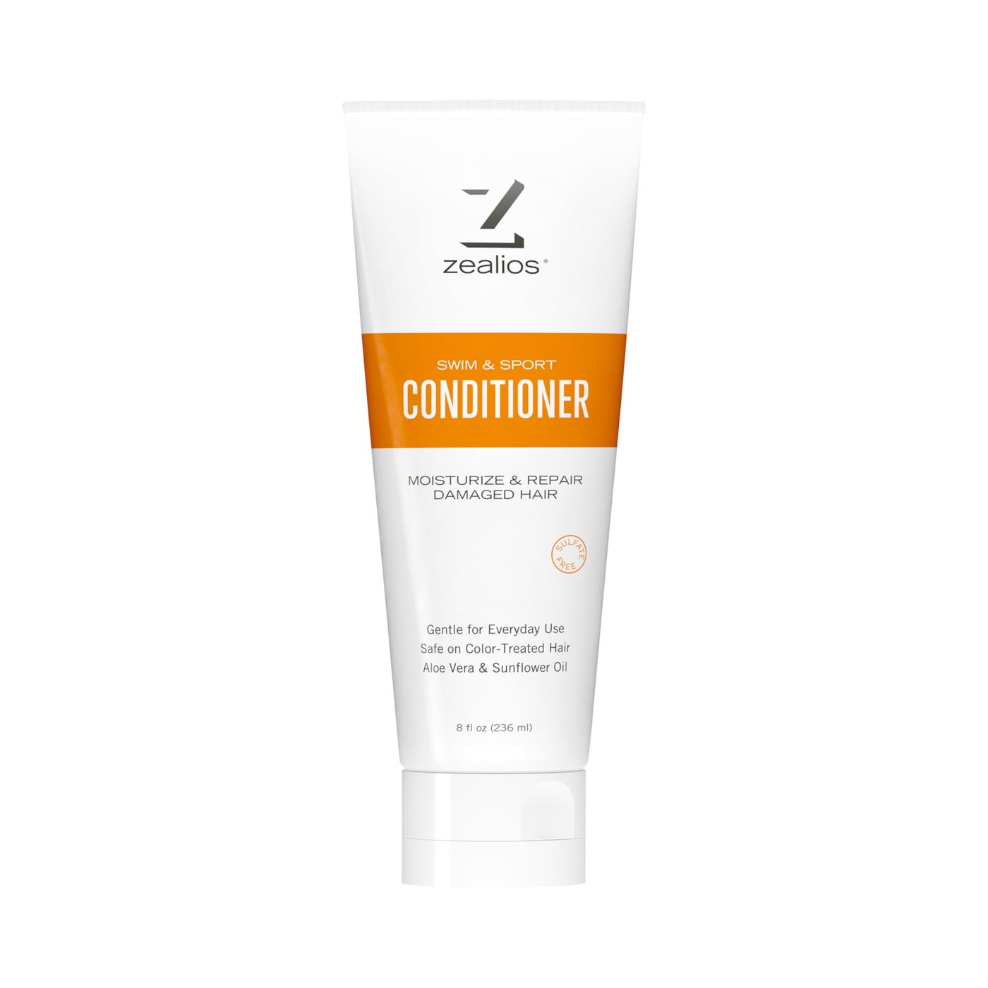 Zealios Swim & Sport Conditioner 8 Oz - Sulfate-Free Hair Conditioner, Hair Treatment for Swimmers & Athletes, Chlorine Removal, Hydrating, Vegan, Protects Color Treated Hair