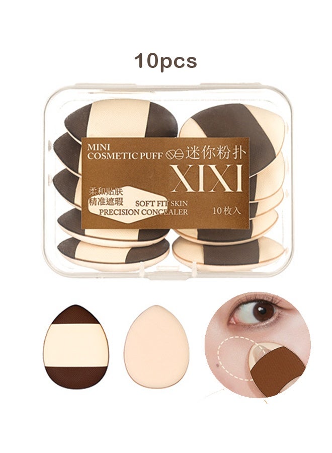10 Pcs Mini Makeup Sponges, Finger Puff with Storage Box, Soft Beauty Cosmetic Makeup Tools For Foundation Beauty Makeup Tools