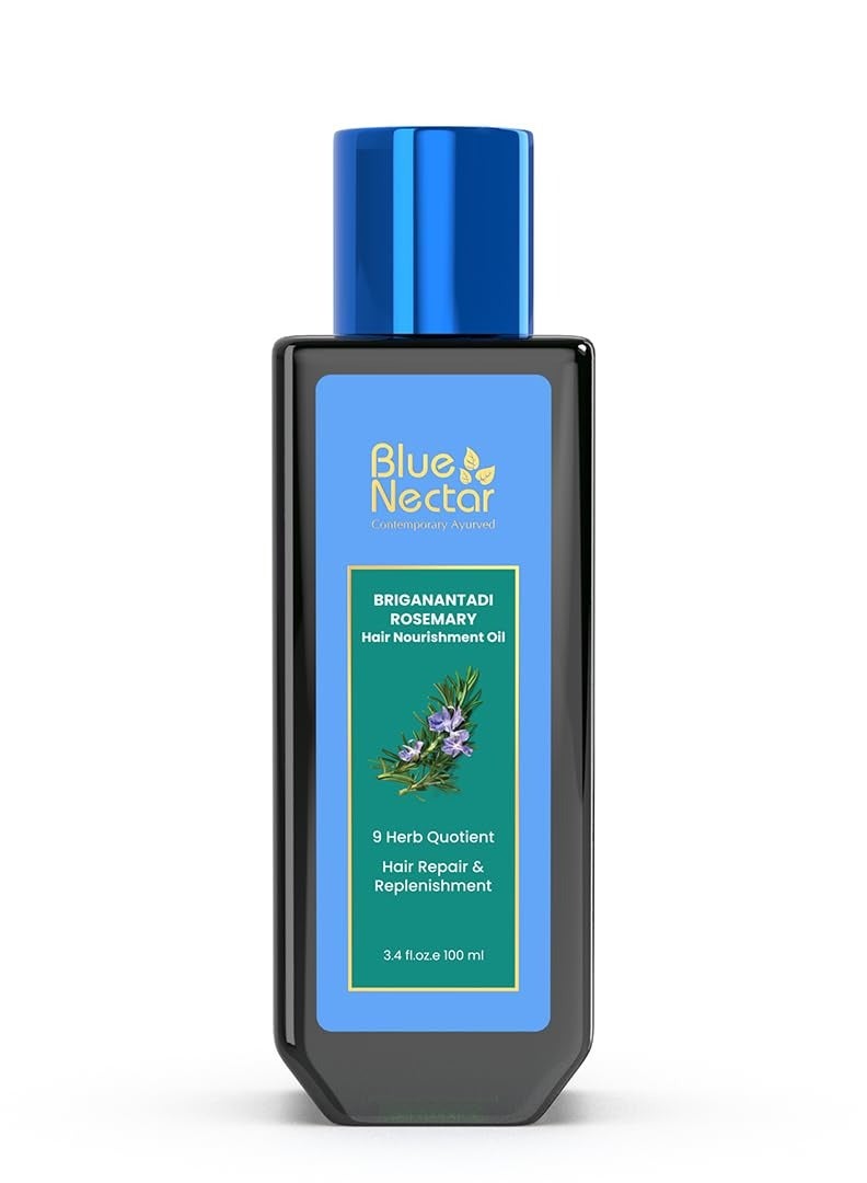 Rosemary Oil for Hair Growth with Bhringraj Oil Natural Alternative for Redensyl Non-Sticky Ayurvedic Hair Oil with Amla 9 Herbs 100ml   Visit the Blue Nectar Store