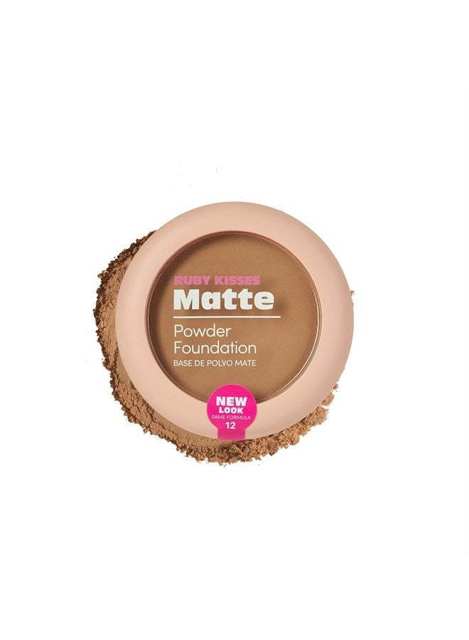 Powder Foundation Full Coverage Matte Foundation Long Lasting Face Makeup 0.35 oz. (Caramel)