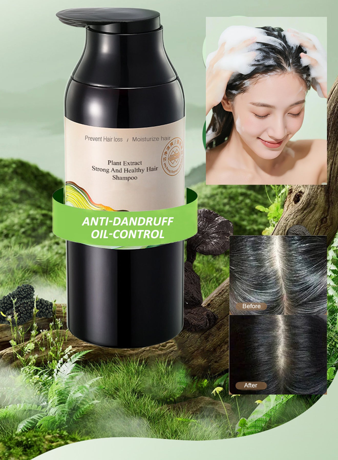 500ml Against Dandruff Nourishing Shampoo Oil Control Shampoo Stop Itchiness Shampoo Easy To Clean Strengthen Hair Against Hair-loss Shampoo For All Hair Types For Men Women Adult