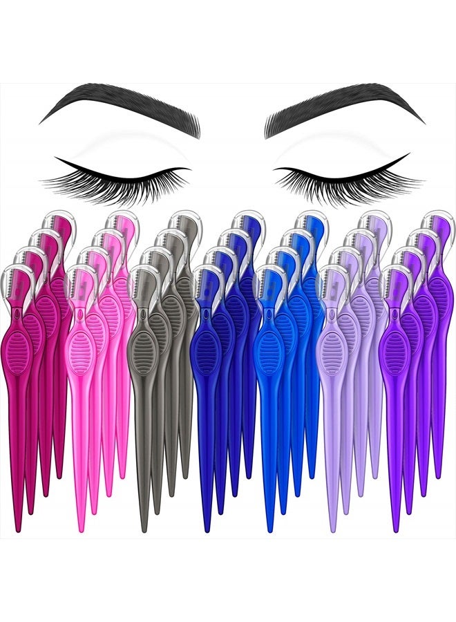 28 Pieces Eyebrow Razor Eyebrow Knife Eyebrows Shaper Trimmer Shaver Facial Hair Razor Tool for Christmas Valentine's Day Giving (Assorted Colors)