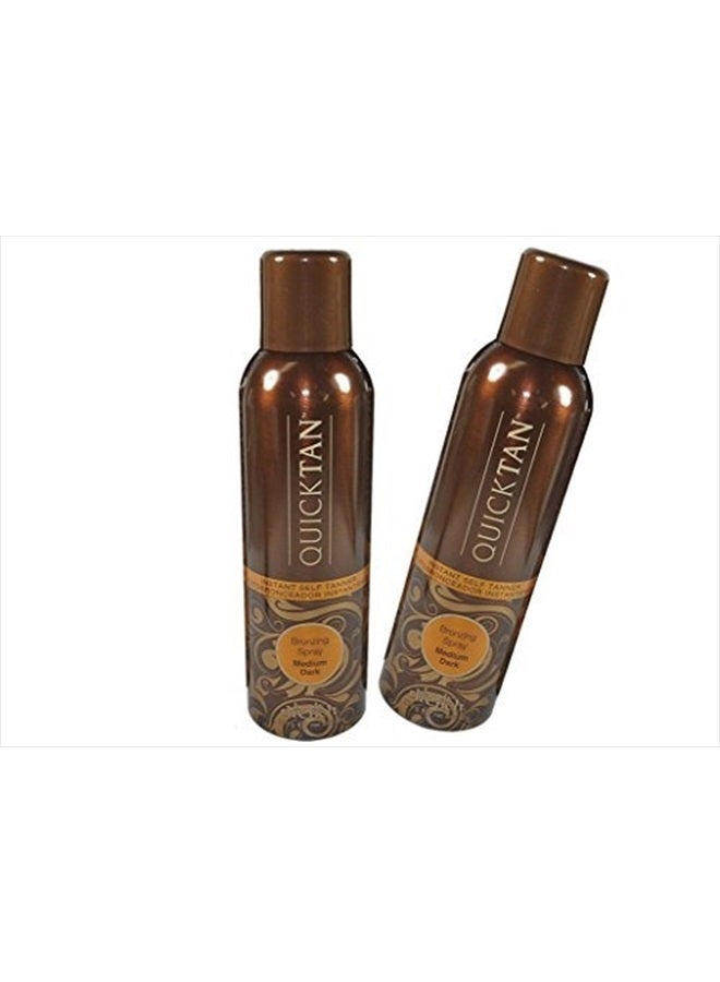 Quicktan Quick Tan Bronzing Spray Medium Dark (The Perfect Ultra Bronzing Self-tanner a Fast-drying Formula) - Size 6 Oz / 170g (Pack of 2)
