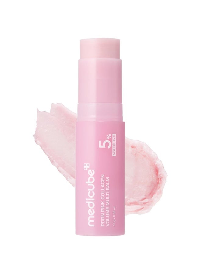 medicube PDRN Pink Collagen Volume Multi Balm Stick - Face & Body Balm | Volufiline, PDRN, NAD, Collagen - Under-Eyes, Neck, Forehead, Smile Lines, Lips, Plumping & Radiance for Line Care, K-Beauty