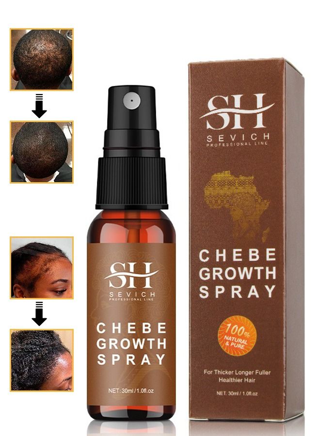Naturals Chebe Hair Growth Spray 100% African Chebe Essence Thin Loss Hair Treatment Moisture &Repair Damaged Hair Root Scalp Skin Refresh Daily Use Hair Growth Treatment Liquid 30ml