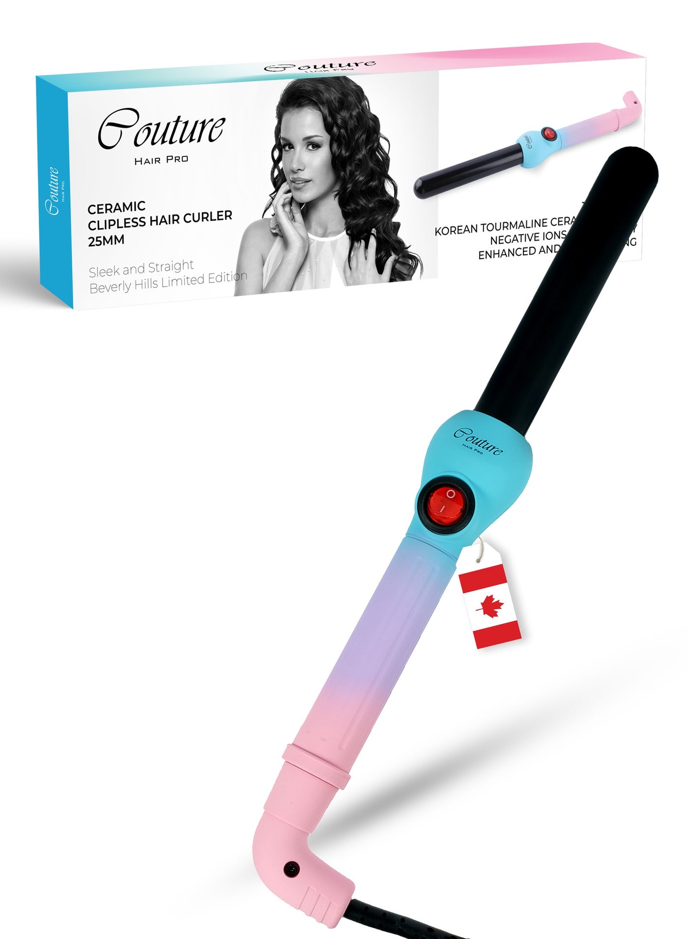 Ceramic Hair Curler 25 Mm- Ombre -Fast Heatup, Premium Salon Quality - Long Lasting And Well Defined Curls