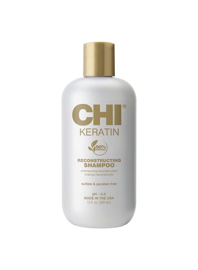 Keratin Reconstructing Shampoo, Delivers Healthier Hair, Adds Shine & Helps Prevent Future Breakage, Sulfate, Paraben, & Cruelty-Free, 12 Oz