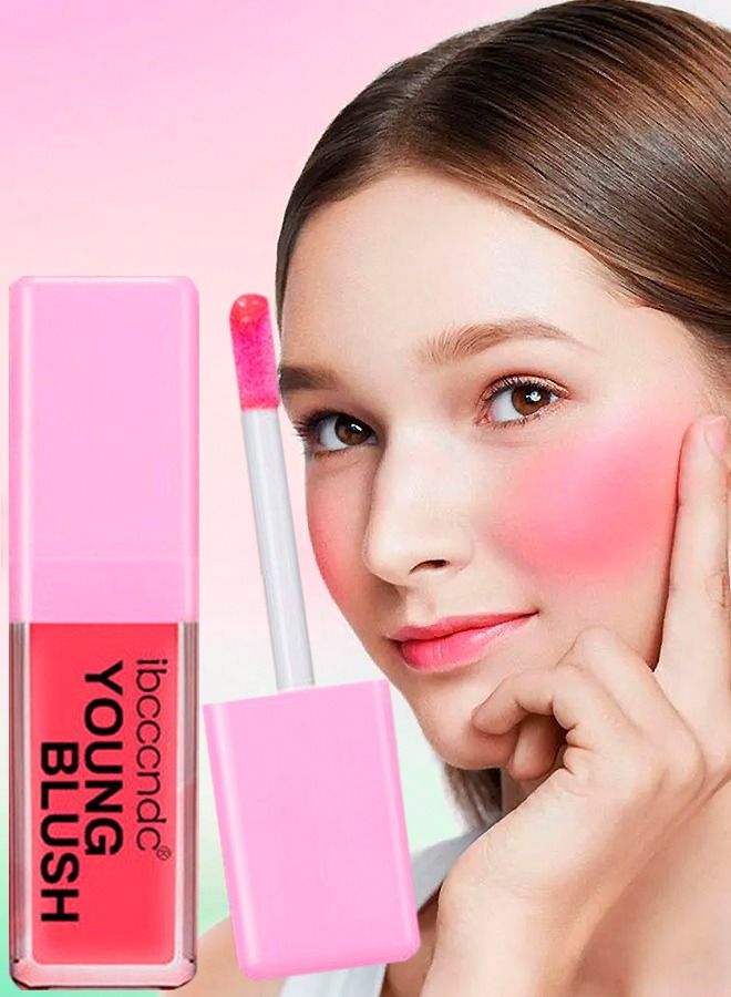 Tinted Blush Oil Liquid Blush for Cheeks Dewy and Natural Flush Finish Pink Blush Skin Tint Lasting Liquid Blush Oil Moisturizing Lightweight and Waterproof for All Skin Tones Liquid Blusher 6.5ml
