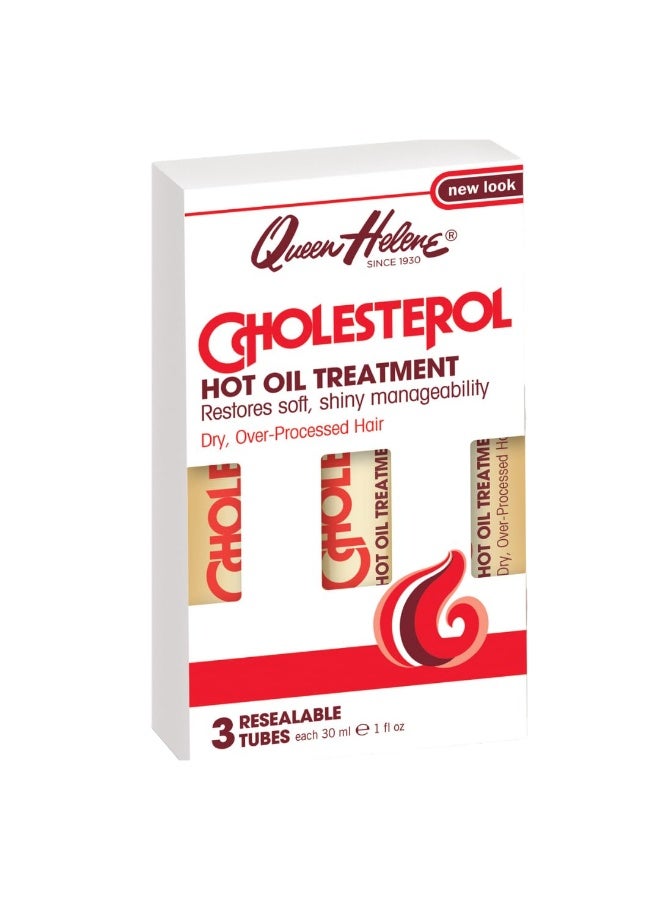 Queen Helene Cholesterol Hot Oil Treatment in Resealable Tubes, 3-1 fl oz (29.57 ml) tubes