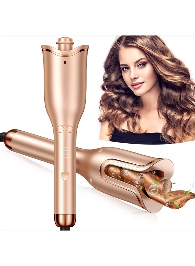 Automatic Hair Curler, Professional Anti-Tangle Automatic Curling Iron with 1" Curling Iron Large Slot & 4 Temperature & 3 Timer, Dual Voltage Rotating Curling Iron with Auto Shut-Off for Hair Styling