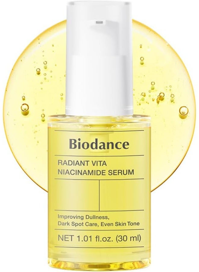 BIODANCE Radiant Vita Niacinamide Serum, for Even Tone Dark Spot Care with Vitamin C, Hydrating for Sensitive Skin, Filter Glow Serum, Korean Skincare, Stocking Stuffers | 1.01 floz x 1 ea