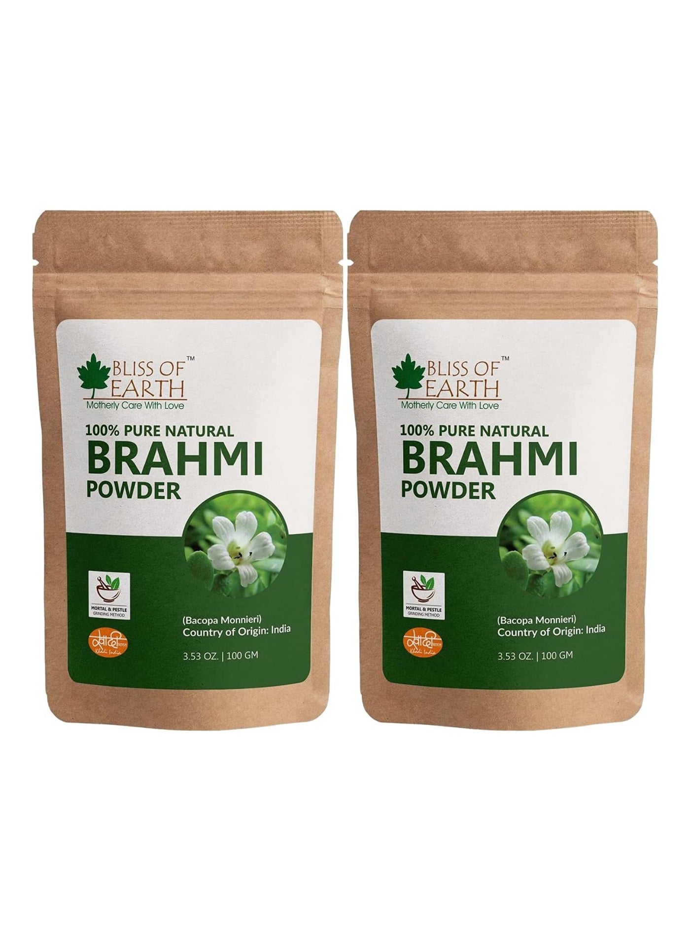 Bliss of Earth 100% Pure & Natural Brahmi Powder Great for skin & Hair 100GM Pack of 2