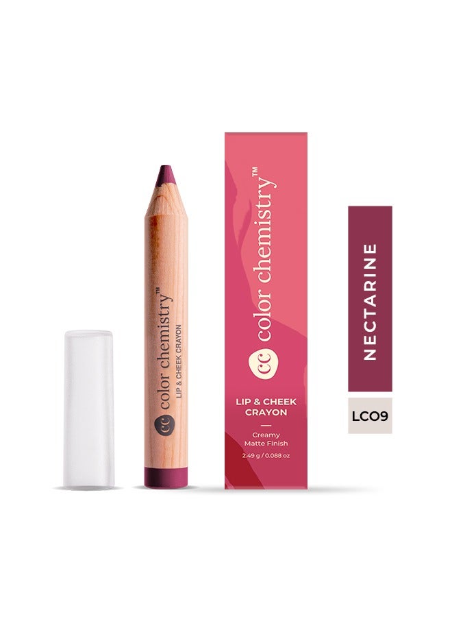 Color Chemistry Nectarine Lip And Cheek Crayon - 2.49 g, Vegan, Ultra-Matte, Non-Drying, Pigmented And long-Stay Lipstick, Multi-Use Lip Crayon