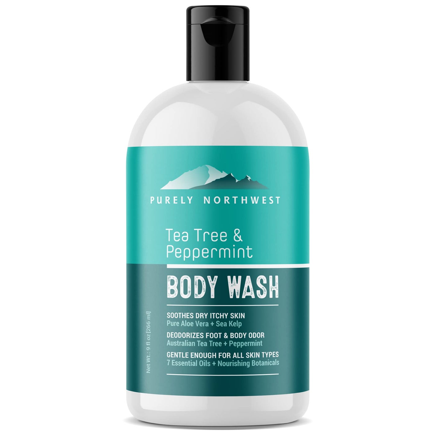 Purely Northwest Tea Tree Body Wash for Men and Women â€“ Natural Tea Tree Oil Body Cleanser for Odor, Skin Irritations, Hydrating Shower Gel for Sensitive Skin, Gentle and Refreshing Body Wash