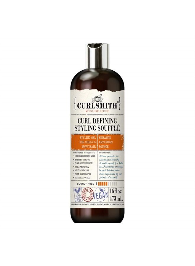 Curl Defining Styling Souffl√© - Vegan Medium Hold Styling Gel for Wavy, Curly and Coily Hair (16oz)