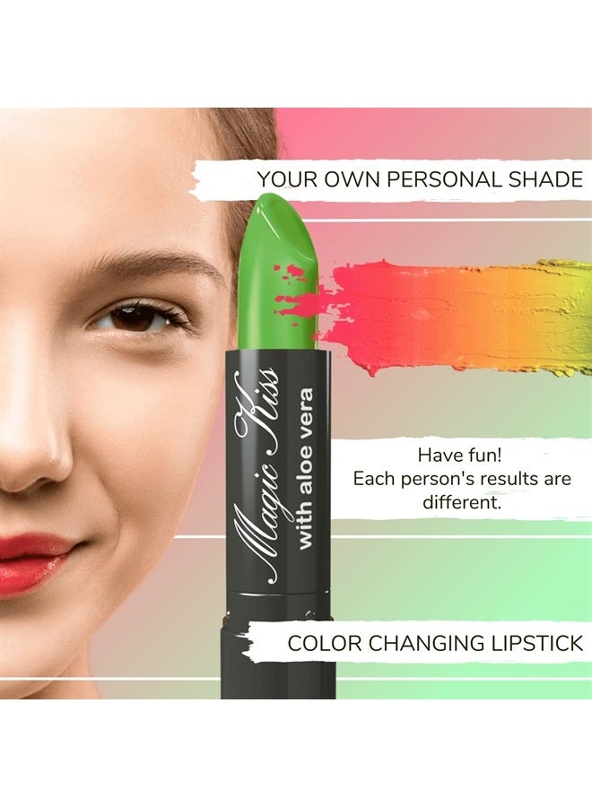 Lipstick Set Aloe Vera Color Changing 6 Pack MADE IN USA (White)