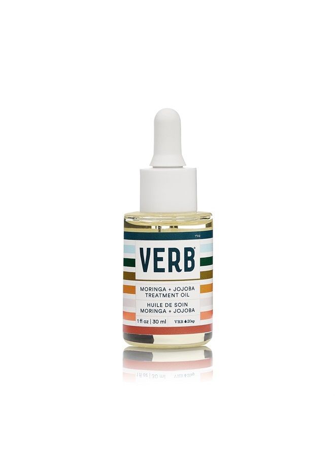 Moringa + Jojoba Treatment Oil -Vegan Serum to Hydrate, Balance, Nourish and Repair Damaged Hair and Dry Scalp -Free of Silicone and Fragrance, 1 fl oz
