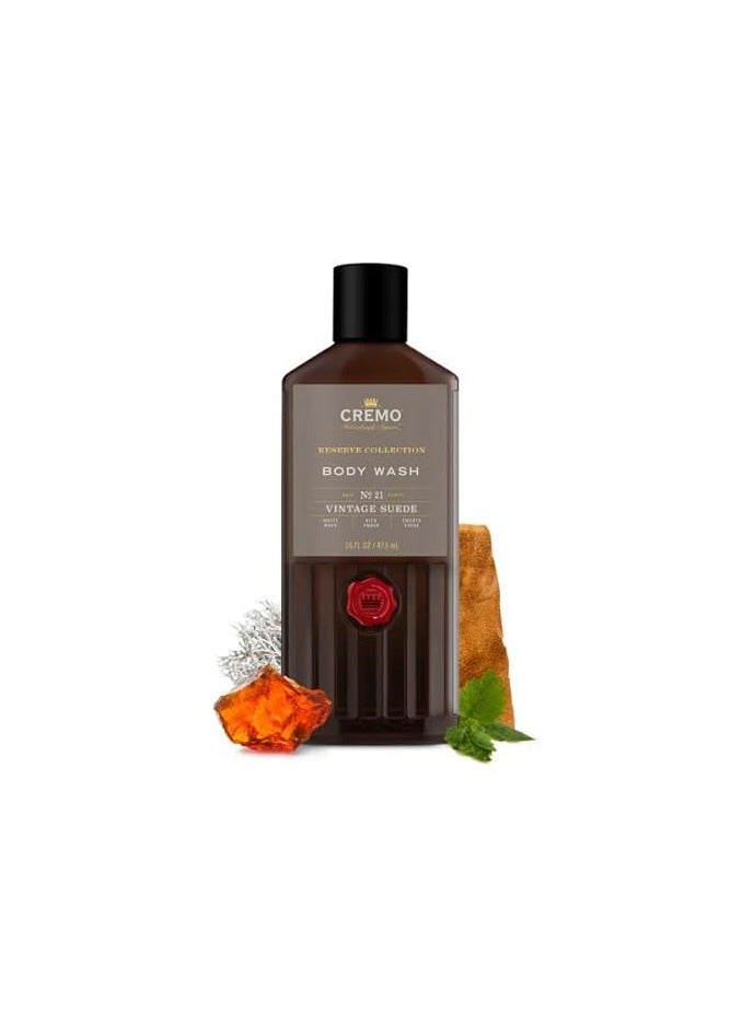 Body Wash Men, A Vintage Suede with Notes of White Moss and Rich Amber, 16 Fl Oz