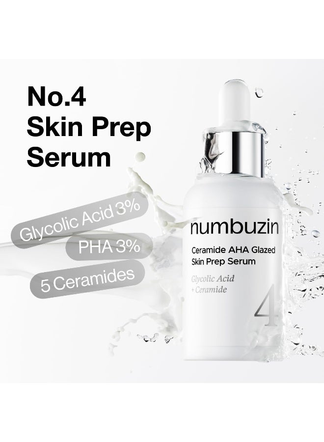 No.4 Serum | Ceramide AHA Glazed Skin Prep Serum | Exfoliating, Skin Barrier Repair, Face peel, Korean Glass Face | Glycolic Acid, PHA, Ceramides, Panthenol | 1.01 fl.oz - image 2