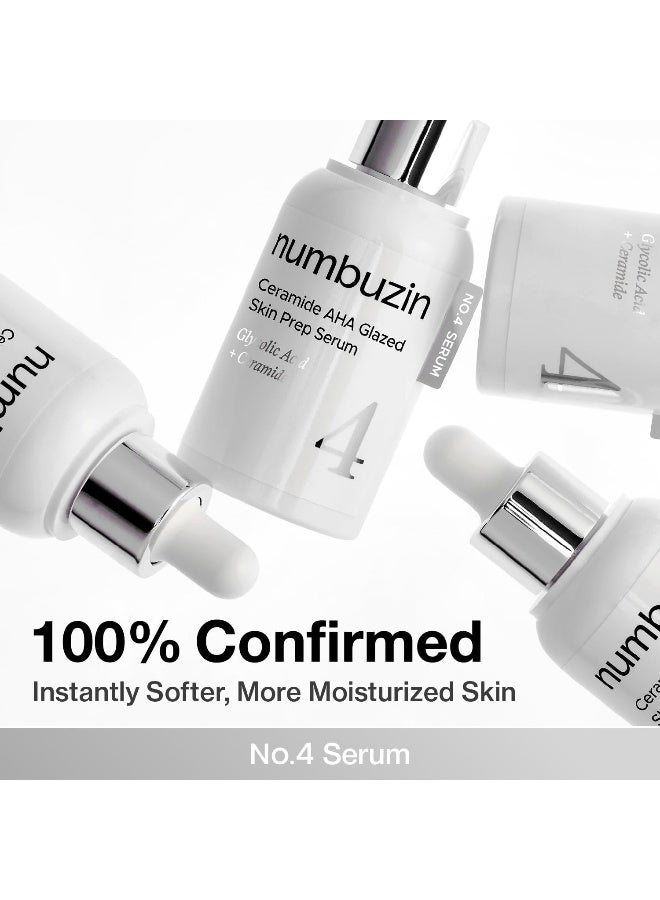 No.4 Serum | Ceramide AHA Glazed Skin Prep Serum | Exfoliating, Skin Barrier Repair, Face peel, Korean Glass Face | Glycolic Acid, PHA, Ceramides, Panthenol | 1.01 fl.oz - image 4
