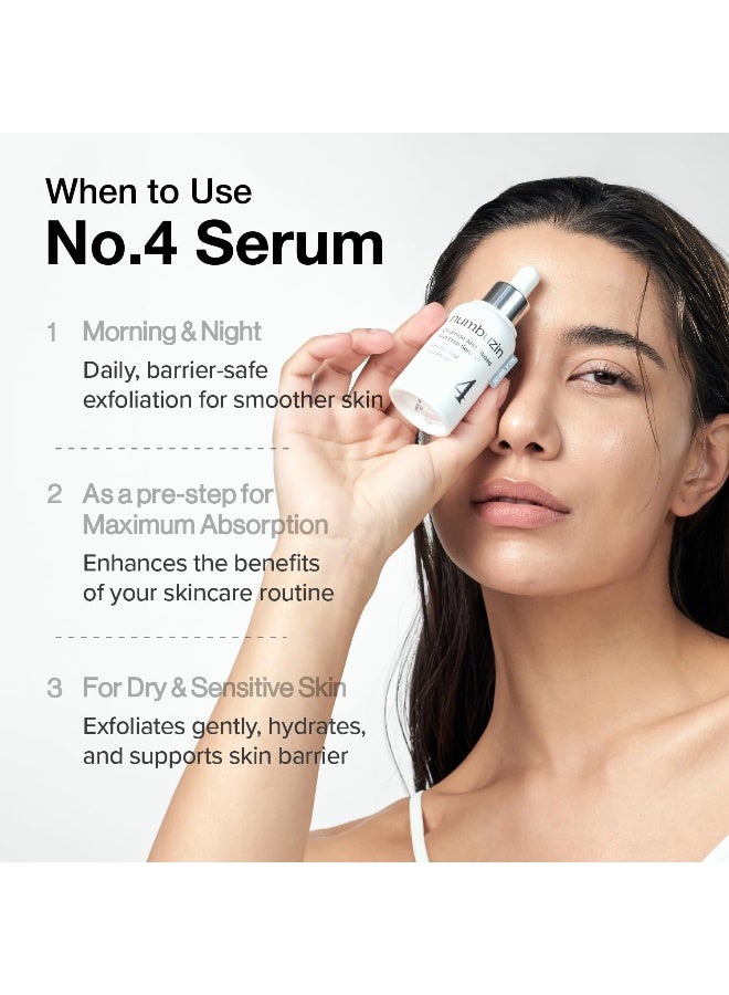 No.4 Serum | Ceramide AHA Glazed Skin Prep Serum | Exfoliating, Skin Barrier Repair, Face peel, Korean Glass Face | Glycolic Acid, PHA, Ceramides, Panthenol | 1.01 fl.oz - image 7