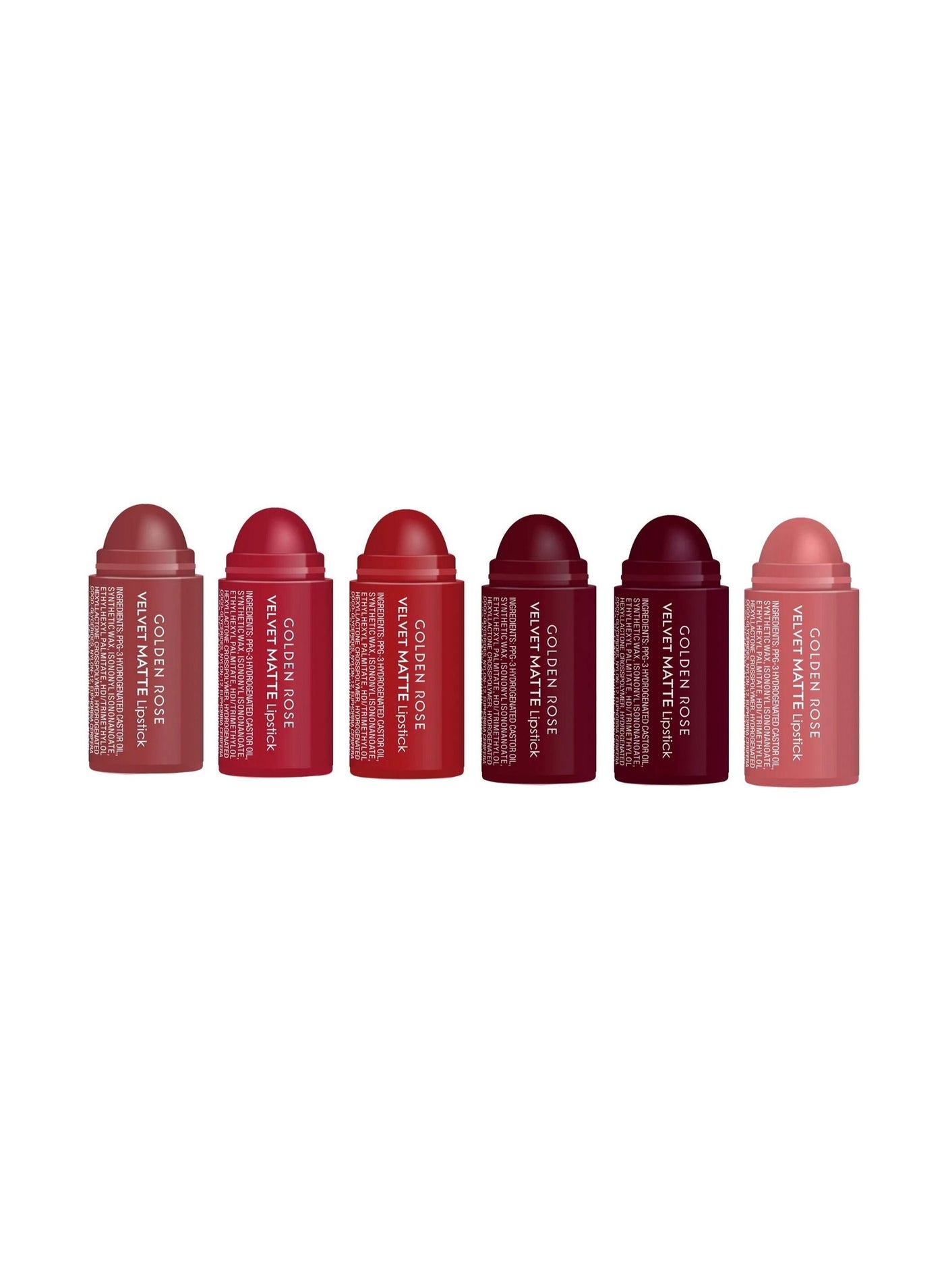Golden Rose Mini Velvet Matte Lipstick MAX set, 6pcs, Mix 2