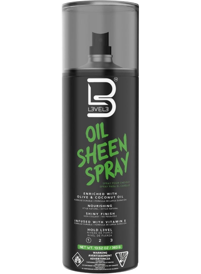 Level 3 Oil Sheen Spray - Adds Shine to Hair After Styling - Infused with Vitamin E, Olive and Coconut Oil and Herbal Extracts - Level Three Oil Shine Spray