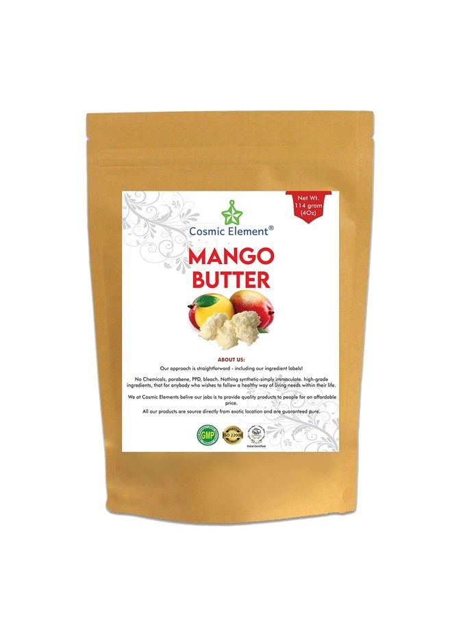100% Pure Mango Butter-Can Substitute Shea Butter in Soap and Lotion Recipes-unscented, Fragrance & Hexane-free, Moisturizing-Vitamins A, C, and E-Antioxidants for Skin and hair-(4 Oz)