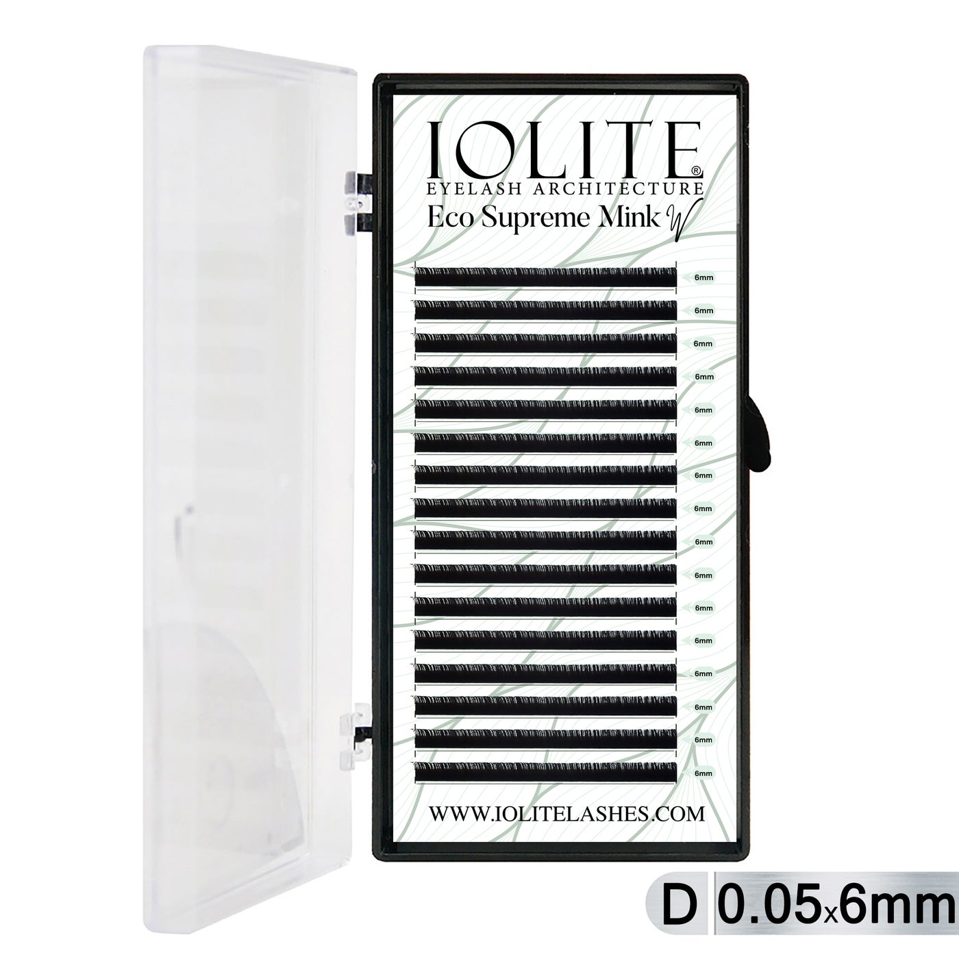 Iolite Eco Supreme Mink W Lash Extensions D Curl (0.5T Mix, 6mm–15mm) – Pre-Fanned W Volume Lashes for Professional Lash Artists & Salons ISMWD5T - 6MM