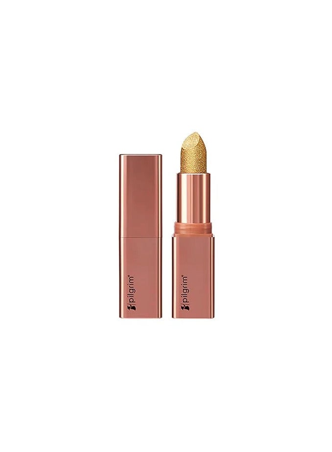 Pilgrim Glitter Lipstick For Women 4.2gm | Dubai Luxe Lifestyle - Dubai Gold Shade | Lipstick Infused with Vitamin E & Olive Oil | Glitter Formula With Matte Finish | Non Drying | All Skin Types