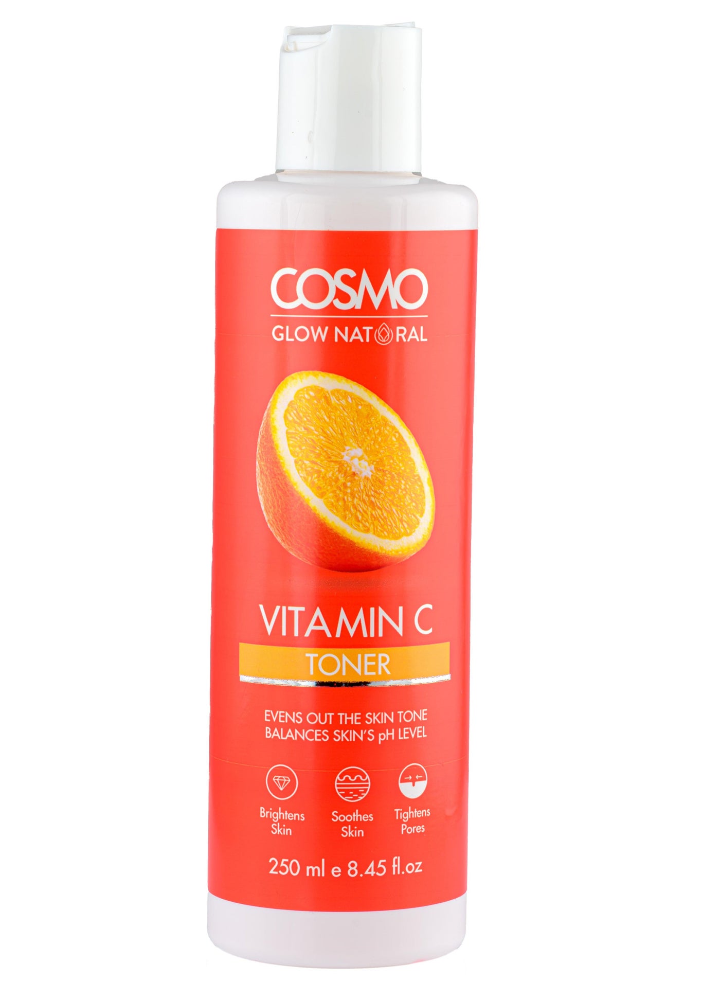 Cosmo Glow Natural Skin Care Orange Vitamin C Toner For Unisex 250ml, Brightens Skin, Soothes Skin, Tightens Pores